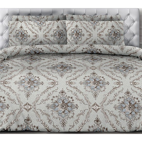 Светло-серая бязь люкс с рисунками серии Марсель