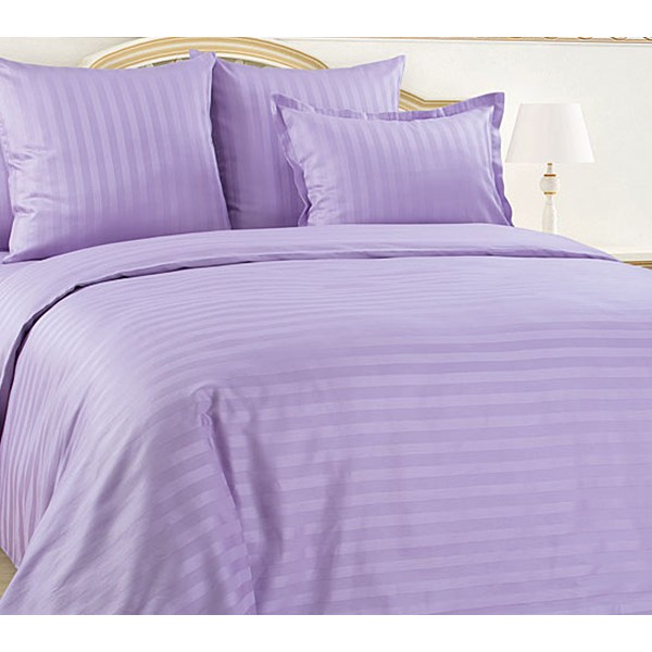 Пододеяльники из фиолетового страйп-сатина Цветущая орхидея в полоску