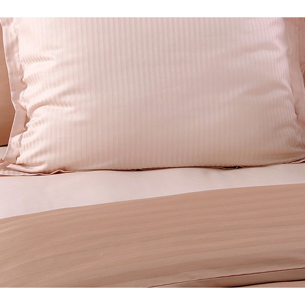 Страйп-сатин Чайная роза персиковый верх розовый компаньон