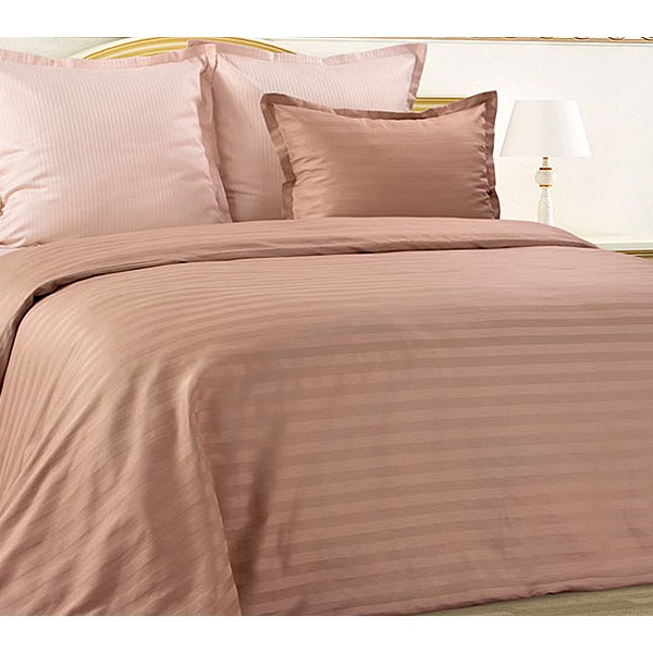 Пододеяльники из страйп-сатина Чайная роза персиковый верх с розовым компаньоном