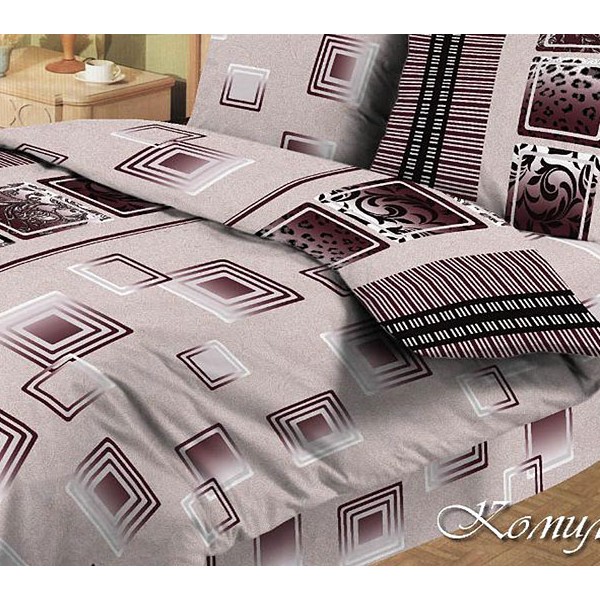 Простыни из светло-коричневой бязи Комильфо с коричневыми рисунками