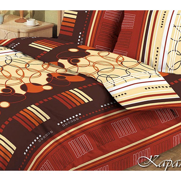 Пододеяльники из красно-бордовой бязи карамель с бежевыми рисунками