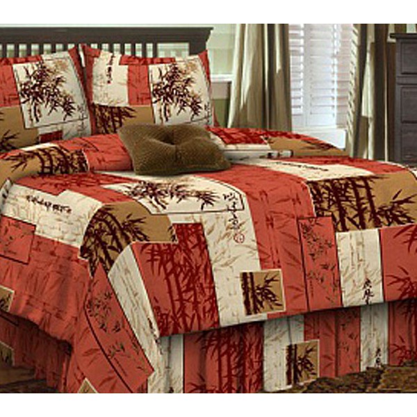 Детский КПБ из красно-бордовой бязи со светло-коричневыми квадратами