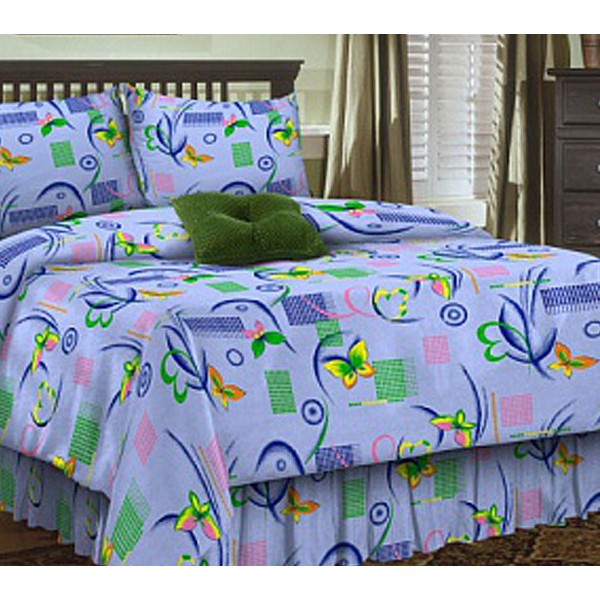 Наволочки из светло-синей бязи с разноцветными рисунками