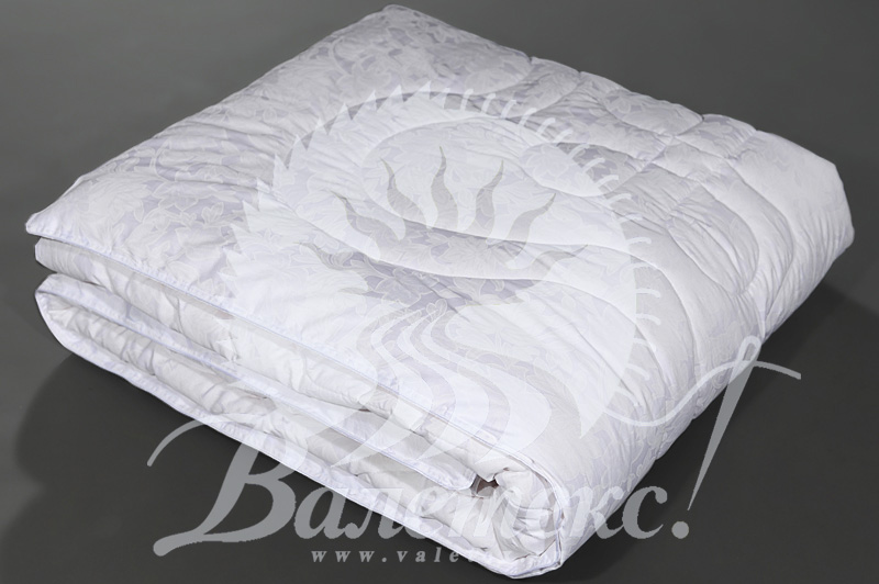 Одеяло сатин жаккардовый белый с рисунком